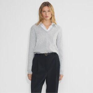 Aritzia | Bare Cashmere V-neck Sweater | heather grey chrome | women’s M